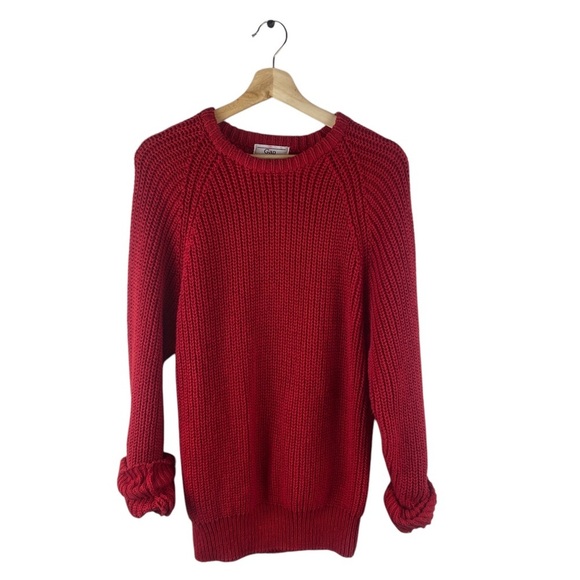 Vintage GAP Chunky Knit Sweater
Textured Box Ramie Cotton 90s Red XL - Picture 1 of 6